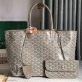 GOYARD SAINT LOUIS PM 34 IN GREY MIX BLUE GOYARDINE CANVAS AND CALFSKIN