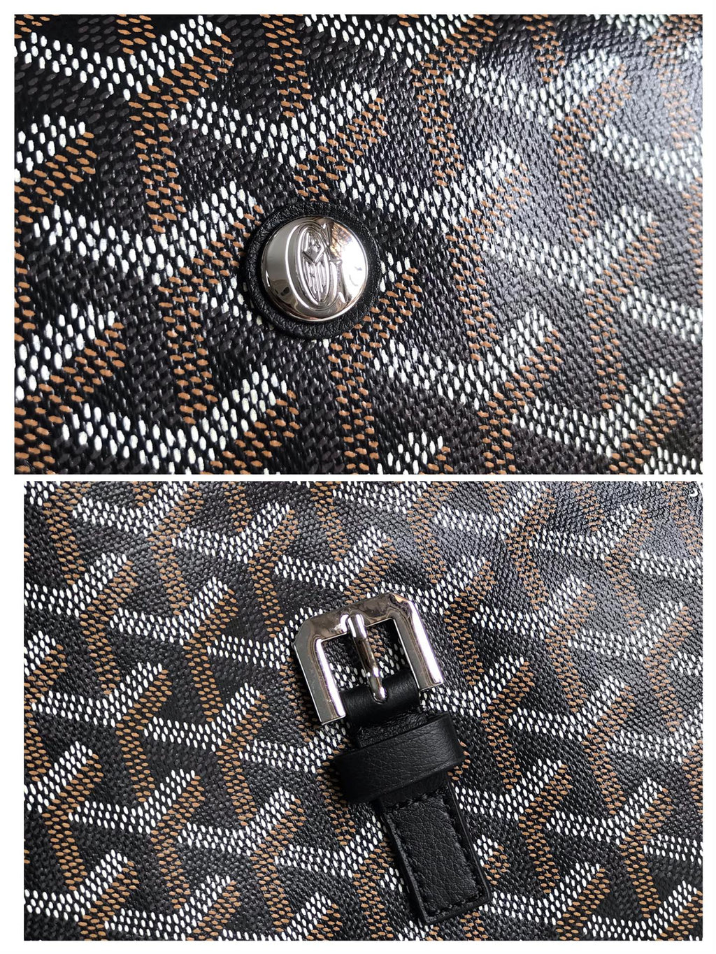 GOYARD CITADIN MESSENGER BAG 39 IN BLACK GOYARDINE CANVAS