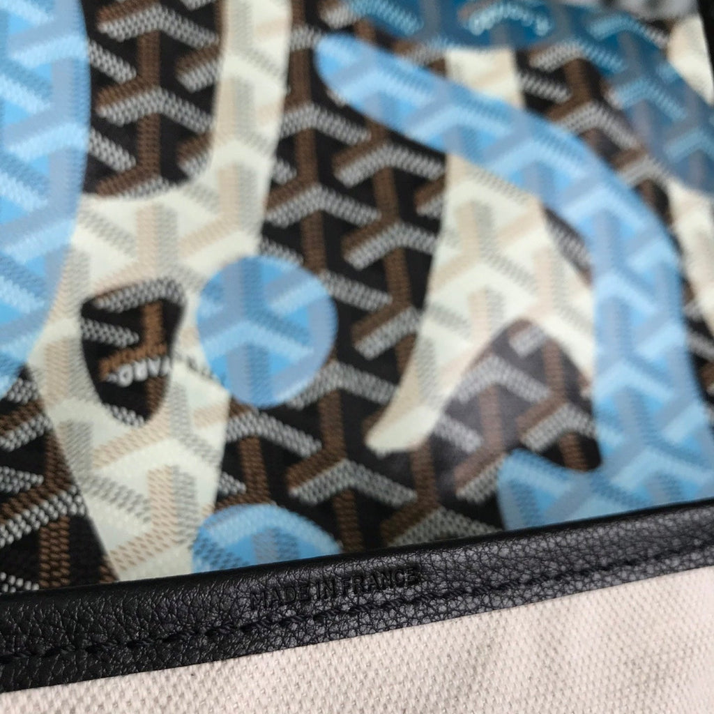 GOYARD SAINT LOUIS PM BAG 34 IN BLUE LETTRES CAMOUFLAGE GOYARDINE CANVAS