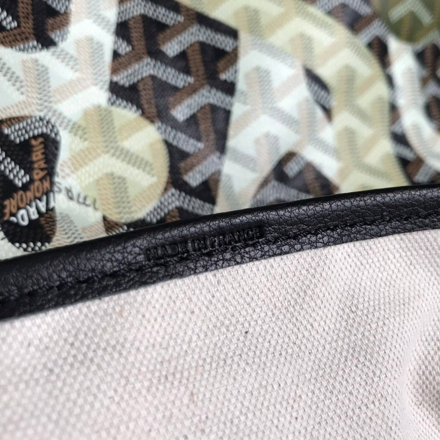GOYARD SAINT LOUIS PM BAG 34 IN GREEN LETTRES CAMOUFLAGE GOYARDINE CANVAS