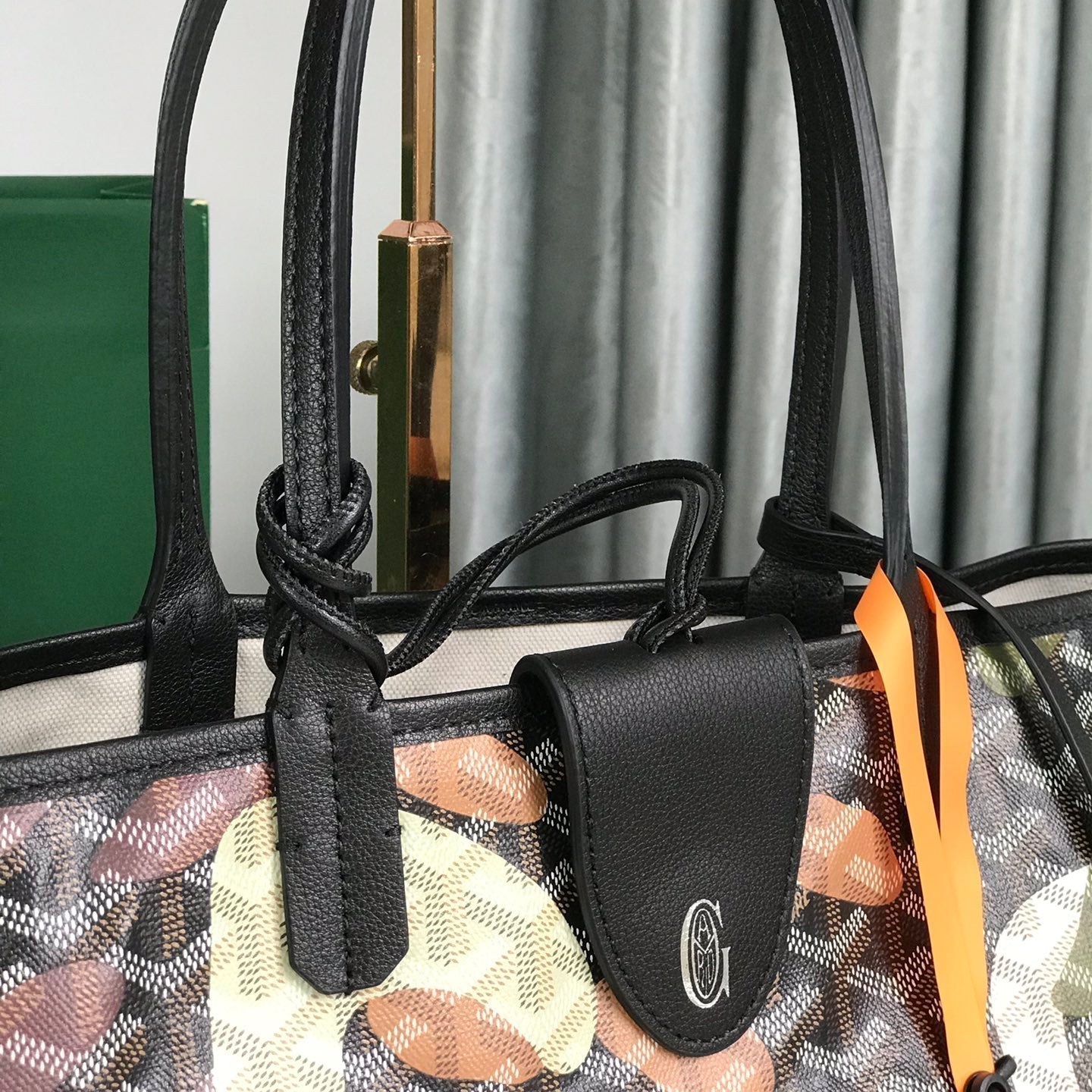GOYARD SAINT LOUIS PM BAG 34 IN GREEN LETTRES CAMOUFLAGE GOYARDINE CANVAS