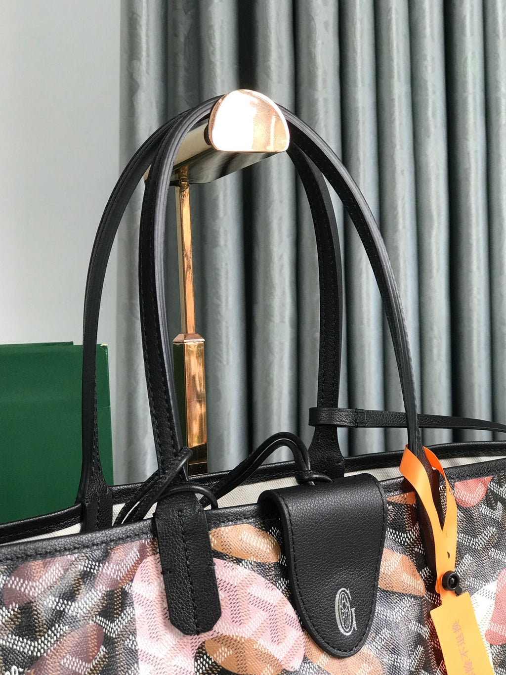 GOYARD SAINT LOUIS PM BAG 34 IN PINK LETTRES CAMOUFLAGE GOYARDINE CANVAS