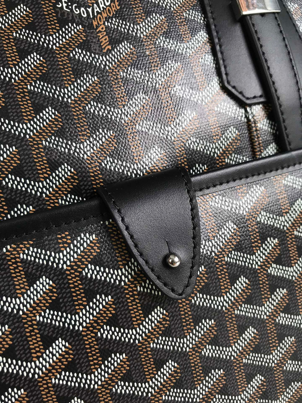 GOYARD AMBASSADE DOCUMENT CASE 35 IN BLACK GOYARDINE CANVAS