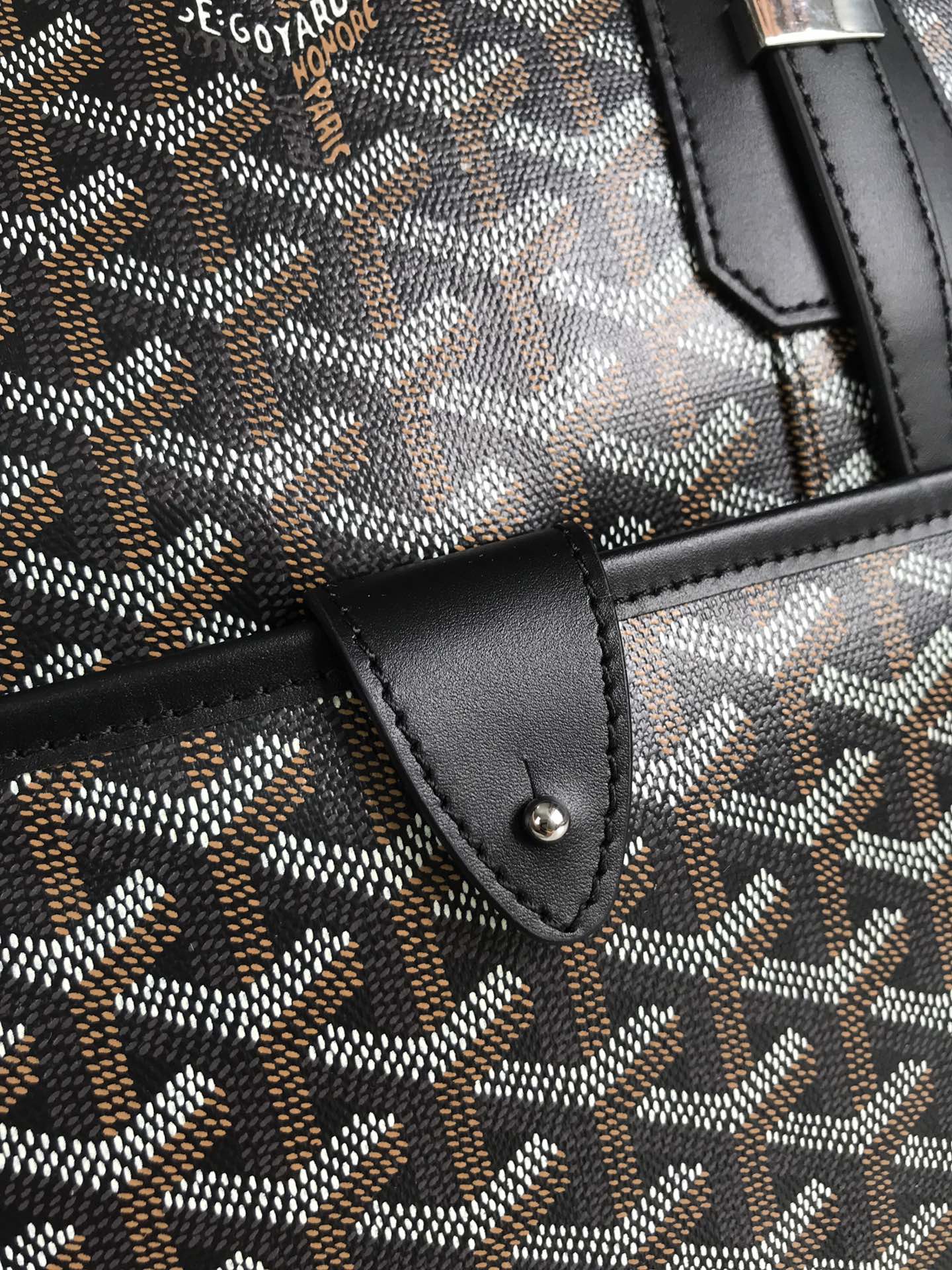 GOYARD AMBASSADE DOCUMENT CASE 35 IN BLACK GOYARDINE CANVAS