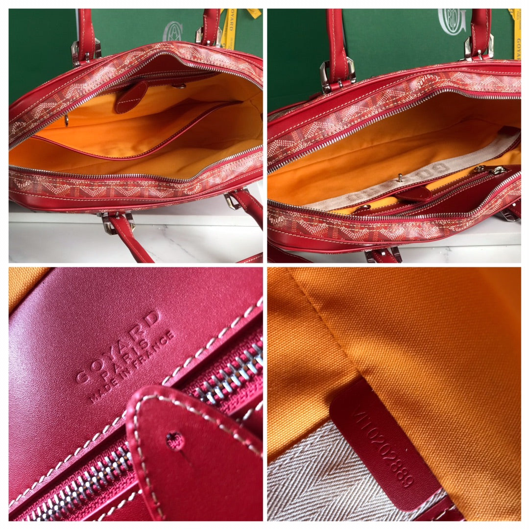 GOYARD AMBASSADE DOCUMENT CASE 35 IN CLASSIC RED GOYARDINE CANVAS