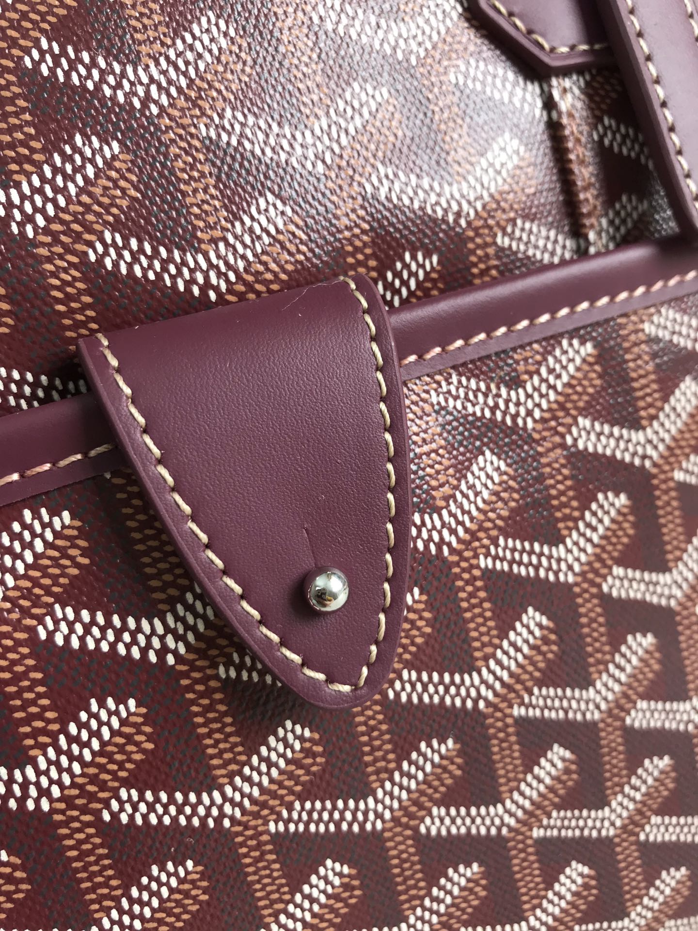 GOYARD AMBASSADE DOCUMENT CASE 35 IN WINE RED GOYARDINE CANVAS