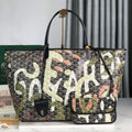 GOYARD SAINT LOUIS GM BAG 40 IN GREEN LETTRES CAMOUFLAGE GOYARDINE CANVAS