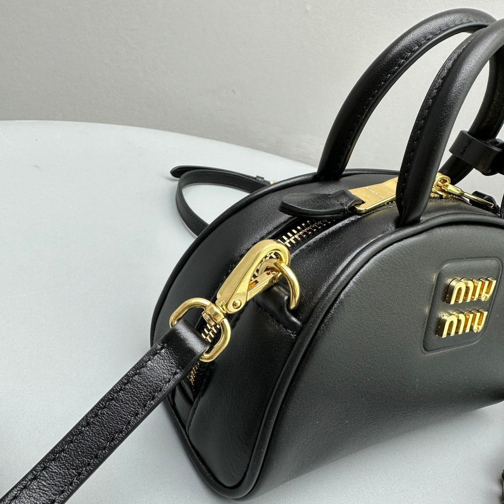 MIU MIU TOP-HANDLE 18 BAG IN BLACK CALFSKIN