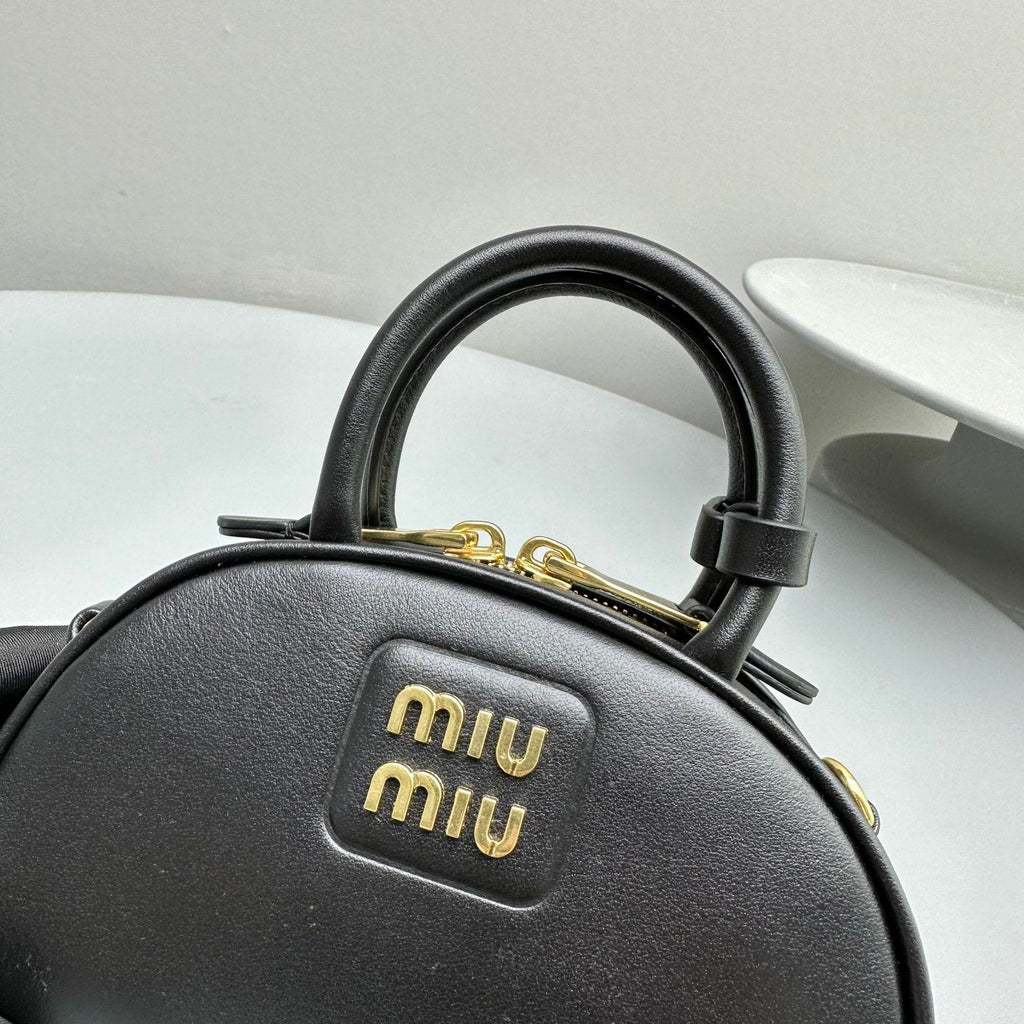 MIU MIU TOP-HANDLE 18 BAG IN BLACK CALFSKIN