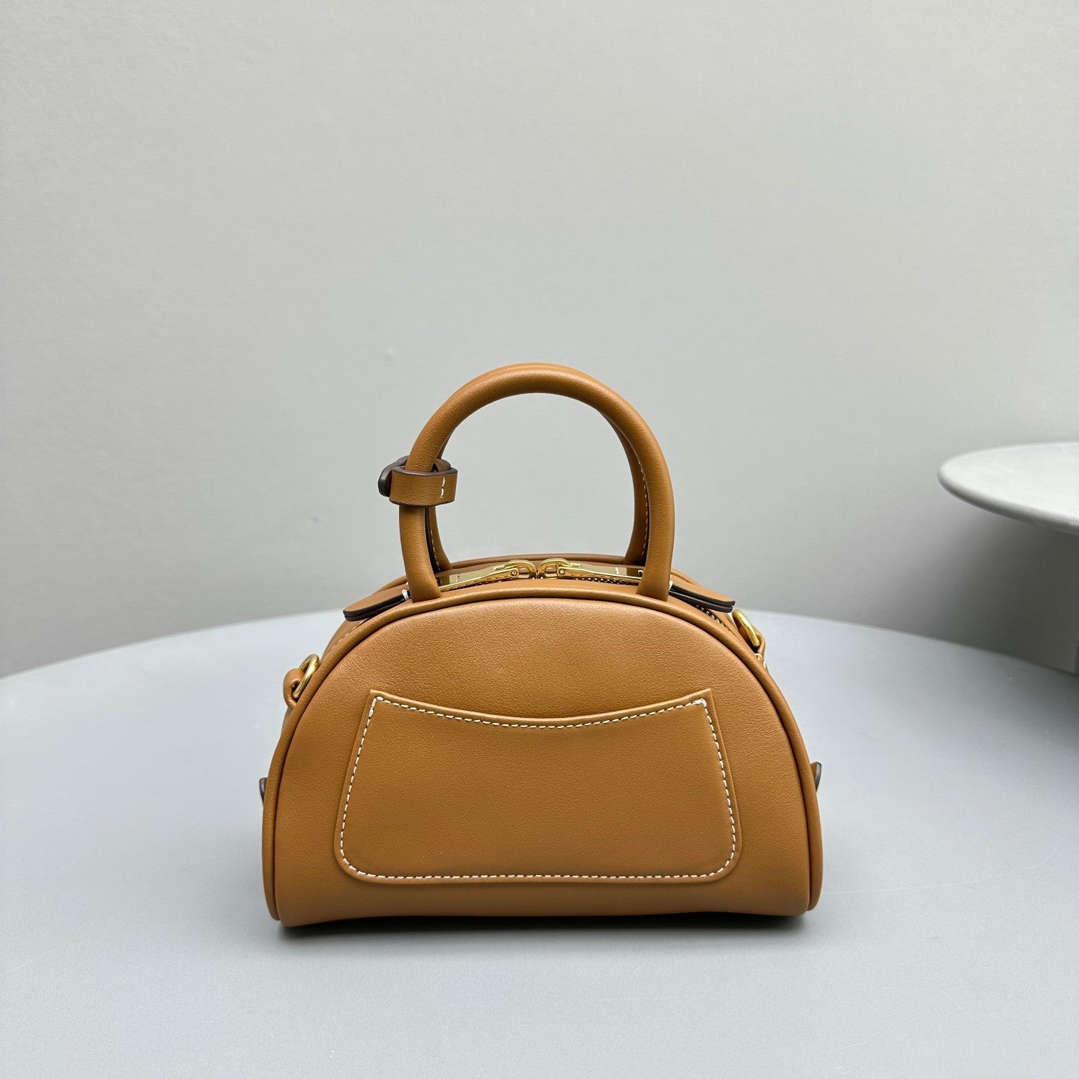 MIU MIU TOP-HANDLE 18 BAG IN CARAMEL BROWN CALFSKIN