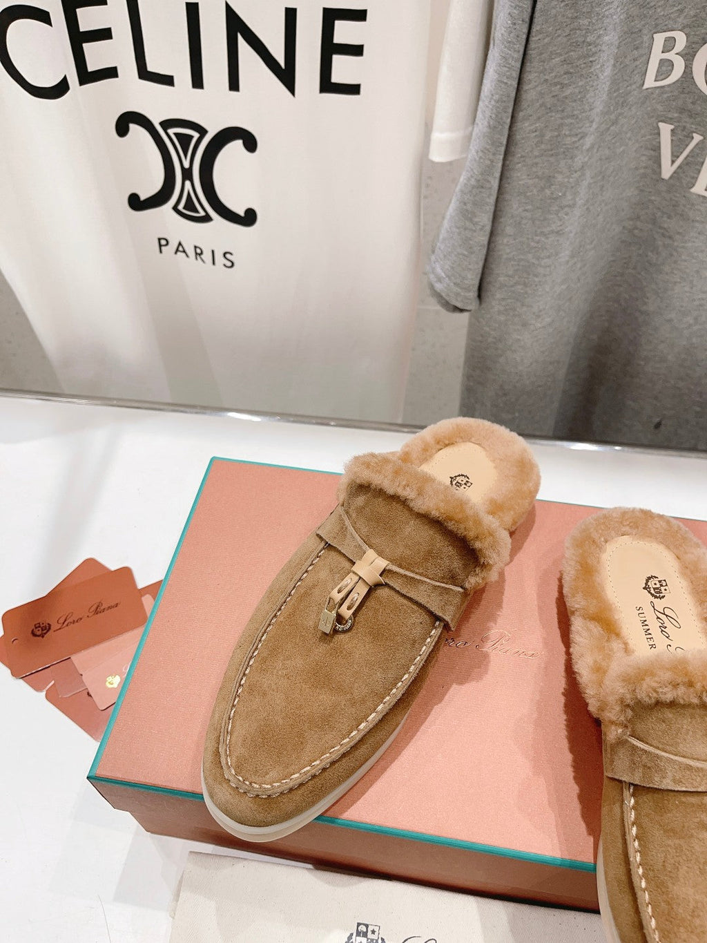 LP CHARMS WALK BABOUCHE LOAFERS TAWNY FLEECE