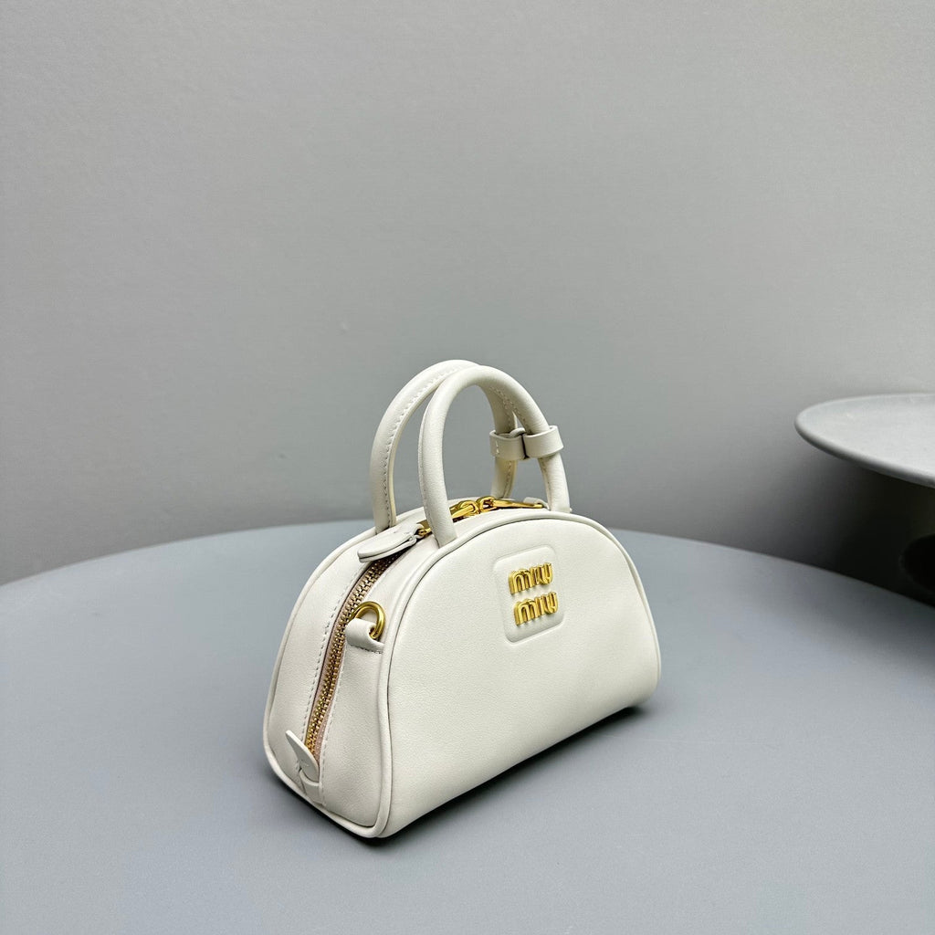 MIU MIU TOP-HANDLE 18 BAG IN WHITE CALFSKIN