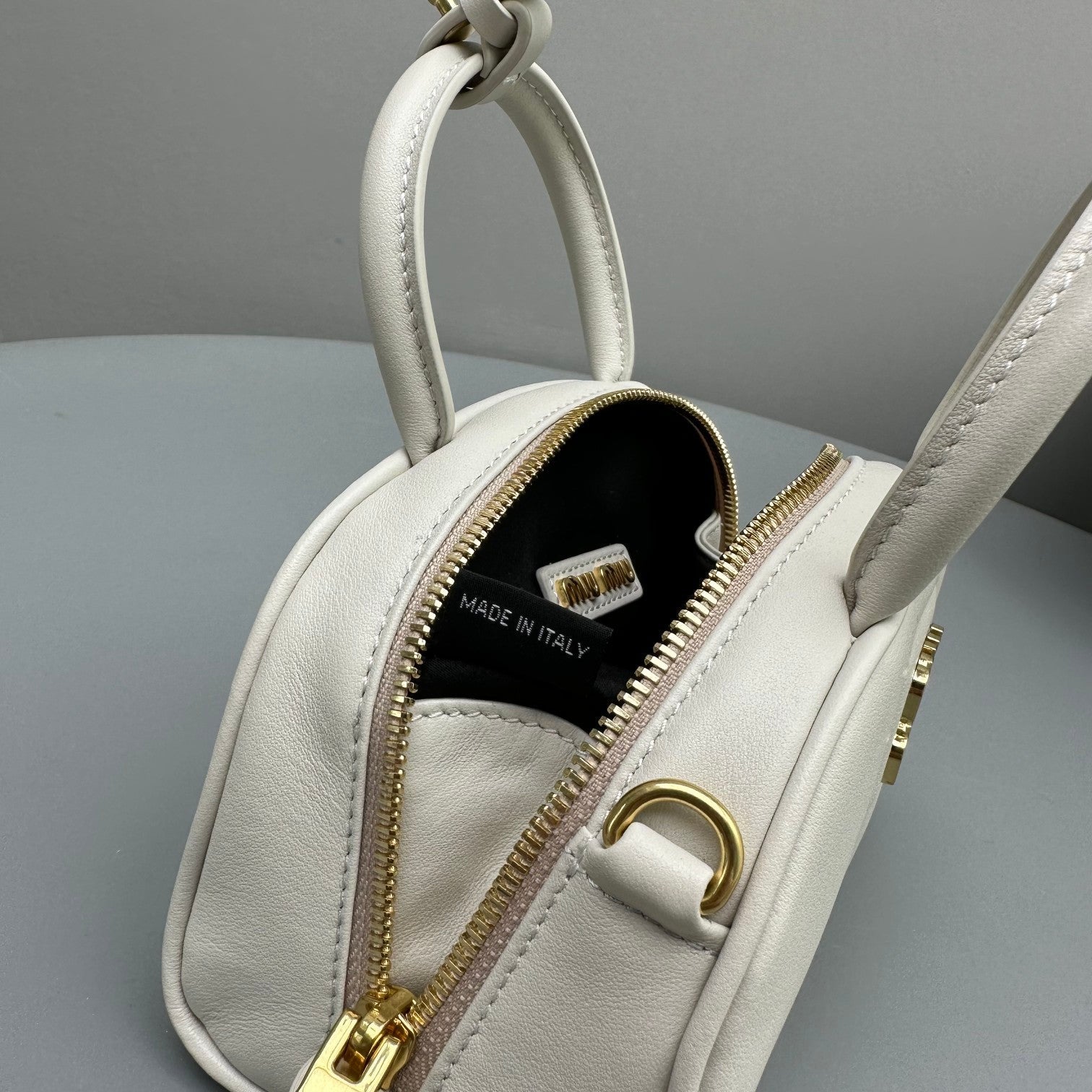 MIU MIU TOP-HANDLE 18 BAG IN WHITE CALFSKIN