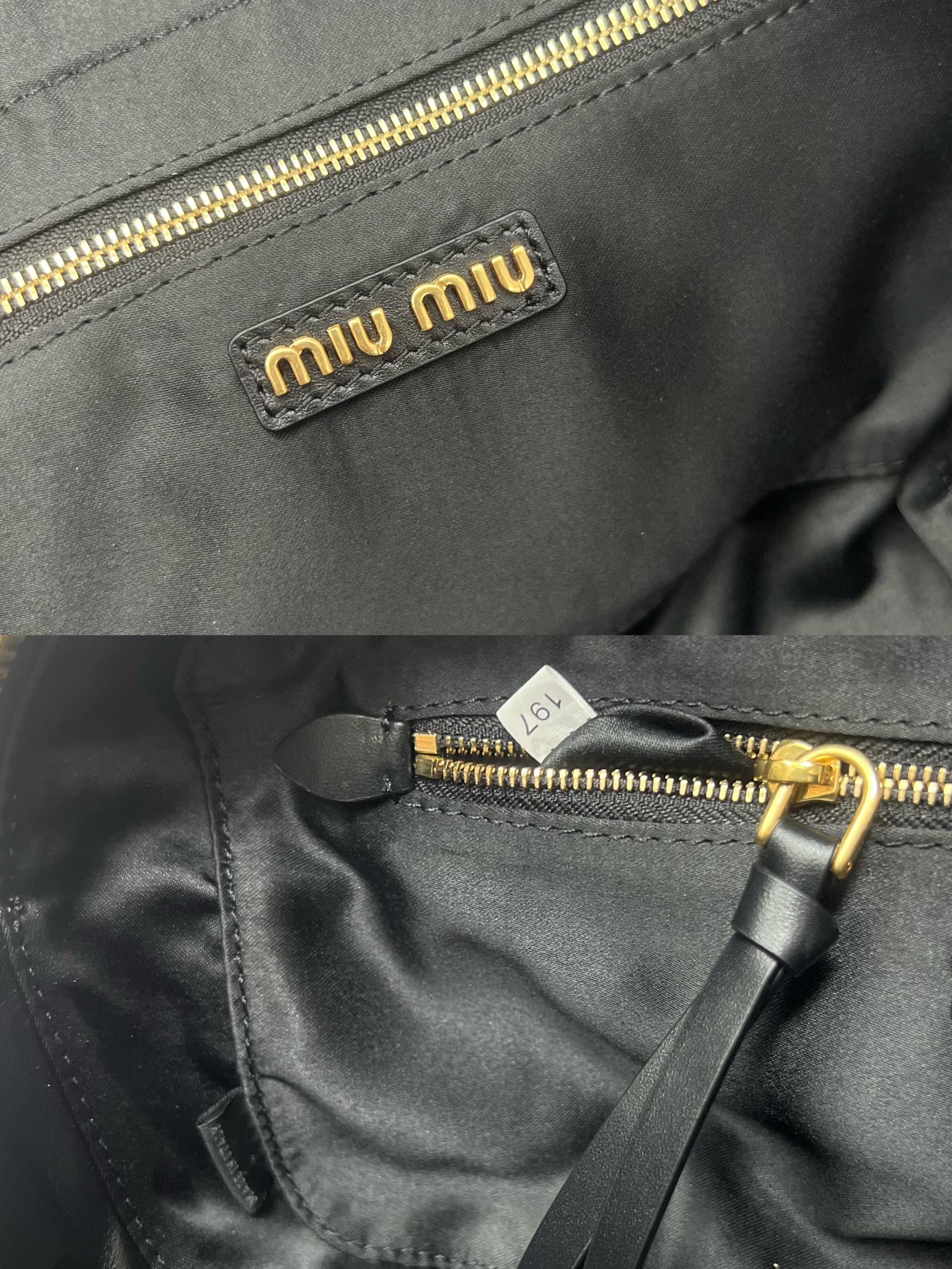 MIU MIU ARCADIE BAG 27 IN BLACK SHINY CALFSKIN