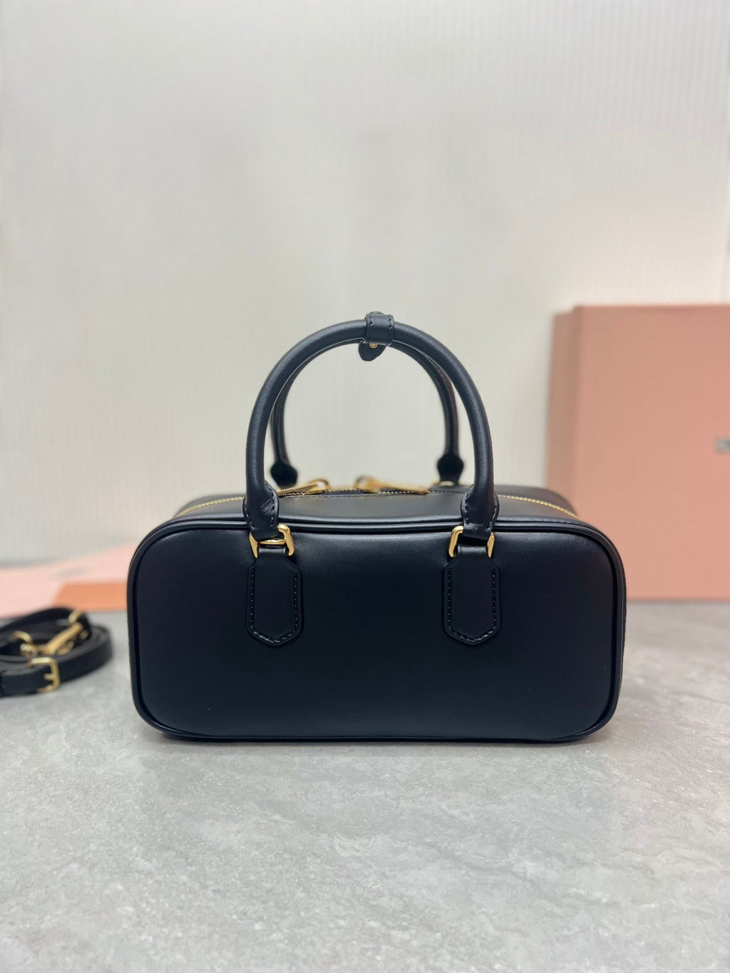 MIU MIU ARCADIE BAG 27 IN BLACK SHINY CALFSKIN