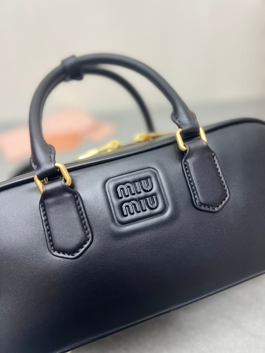 MIU MIU ARCADIE BAG 27 IN BLACK SHINY CALFSKIN