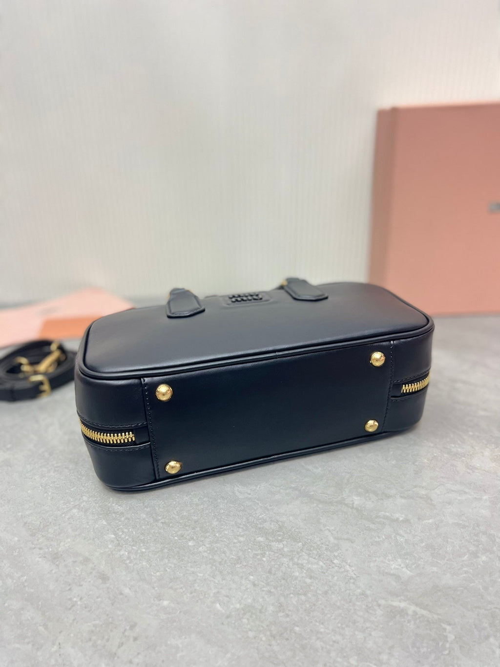 MIU MIU ARCADIE BAG 27 IN BLACK SHINY CALFSKIN
