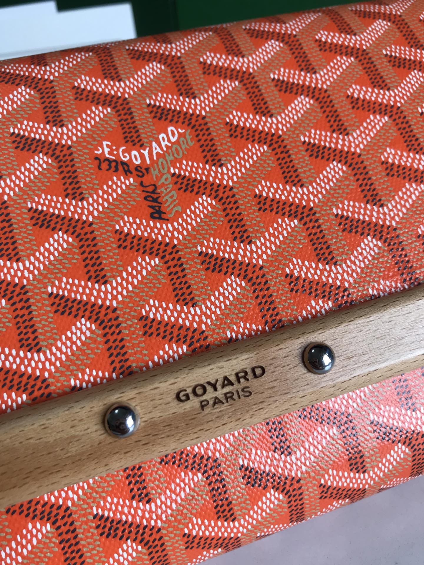 GOYARD MONTE-CARLO PM CLUTCH 25 IN ORANGE GOYARDINE CANVAS