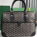 GOYARD AMBASSADE DOCUMENT CASE 35 IN BLACK GOYARDINE CANVAS