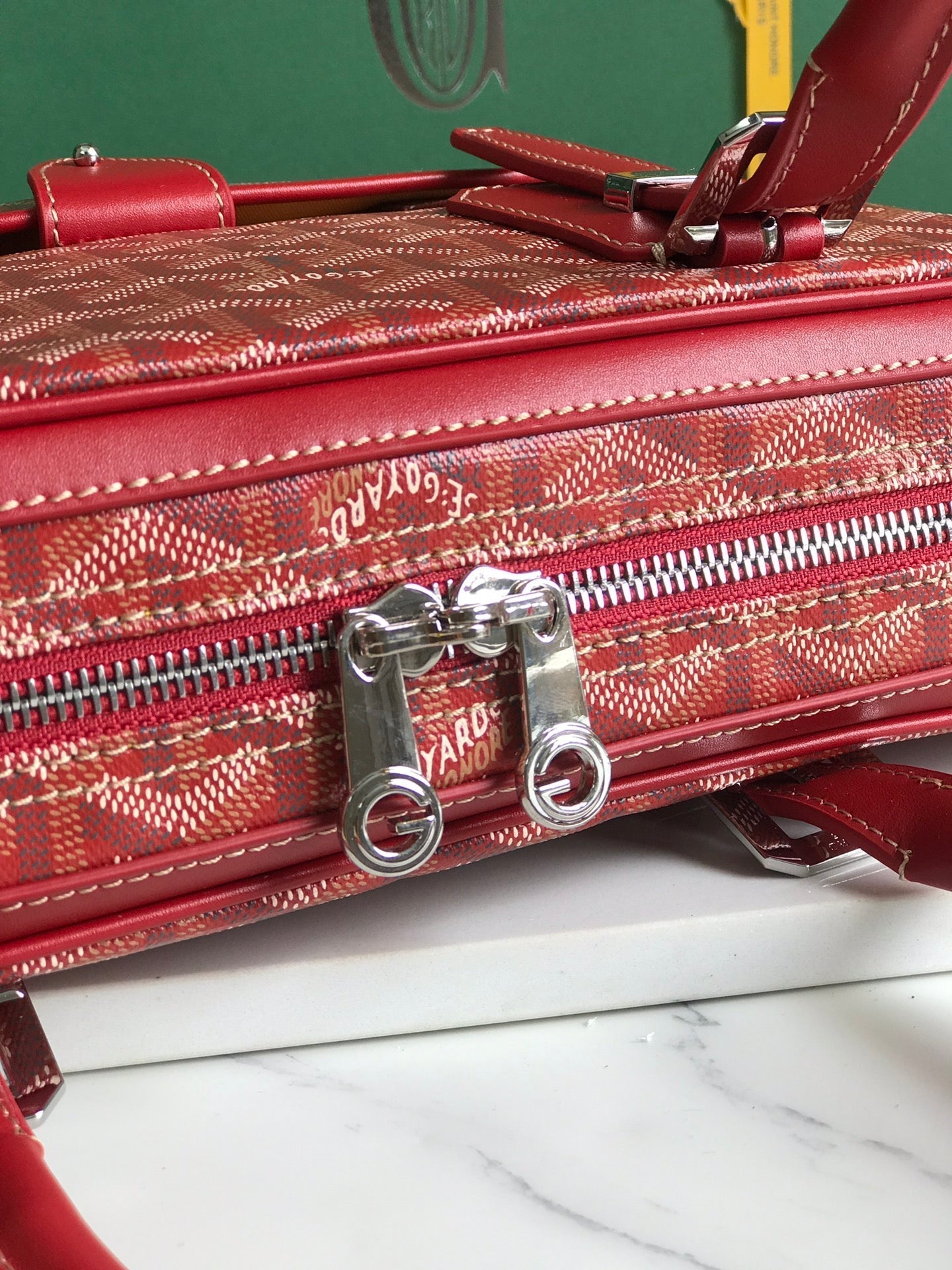 GOYARD AMBASSADE DOCUMENT CASE 35 IN CLASSIC RED GOYARDINE CANVAS