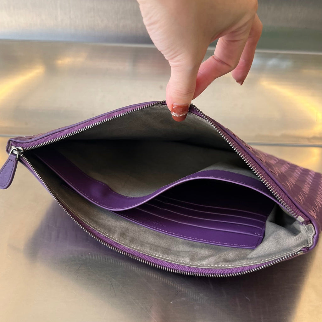 BOTTEGA VENETA INTRECCIATO 30 IN PURPLE VIOLET LAMBSKIN