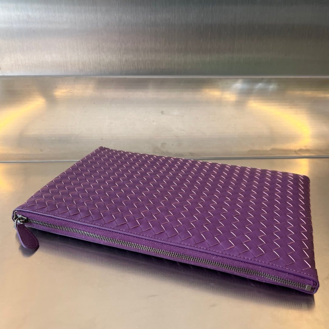 BOTTEGA VENETA INTRECCIATO 30 IN PURPLE VIOLET LAMBSKIN