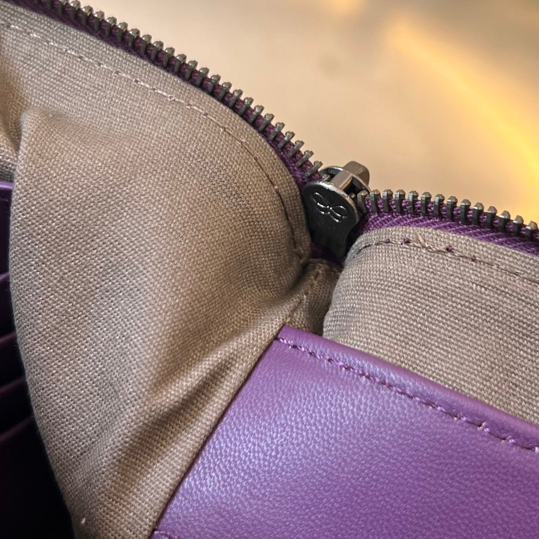 BOTTEGA VENETA INTRECCIATO 30 IN PURPLE VIOLET LAMBSKIN