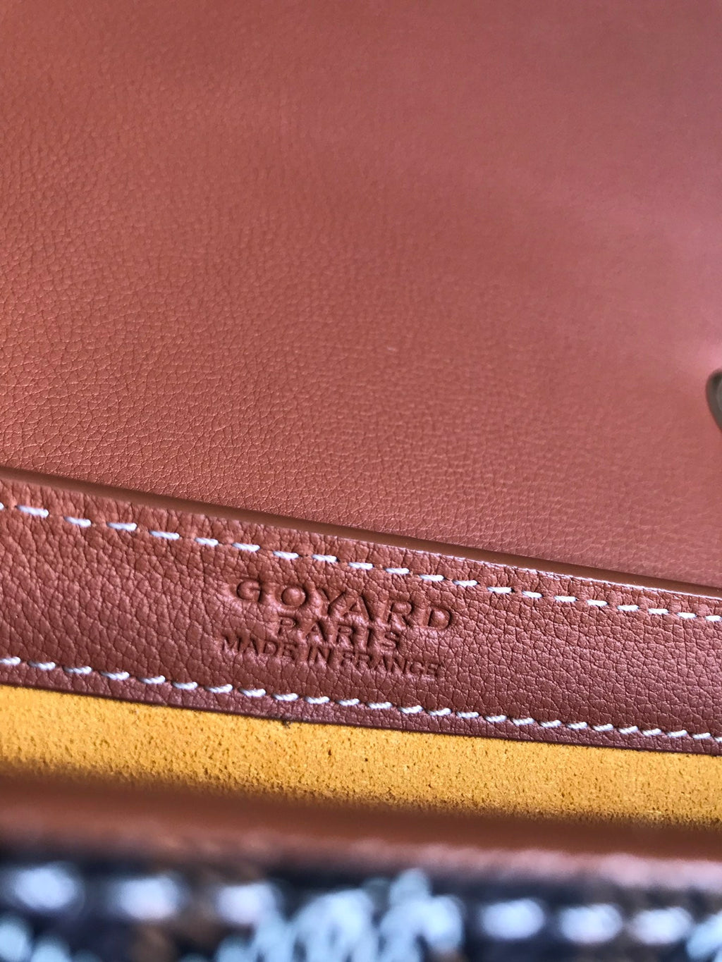 GOYARD 233 BAG 25 IN TAN CALFKIN AND BLACK GOYARDINE CANVAS