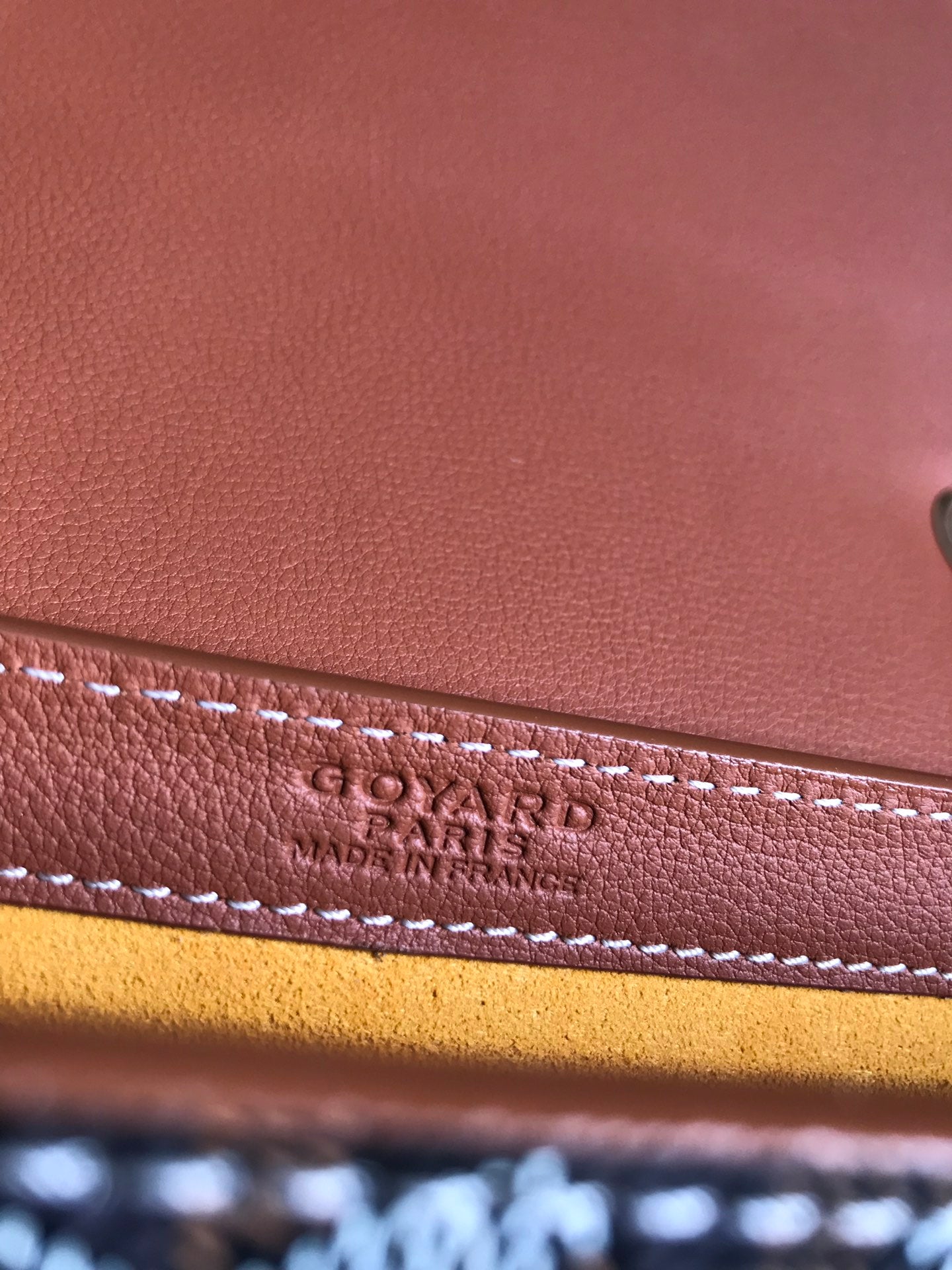 GOYARD 233 BAG 25 IN TAN CALFKIN AND BLACK GOYARDINE CANVAS