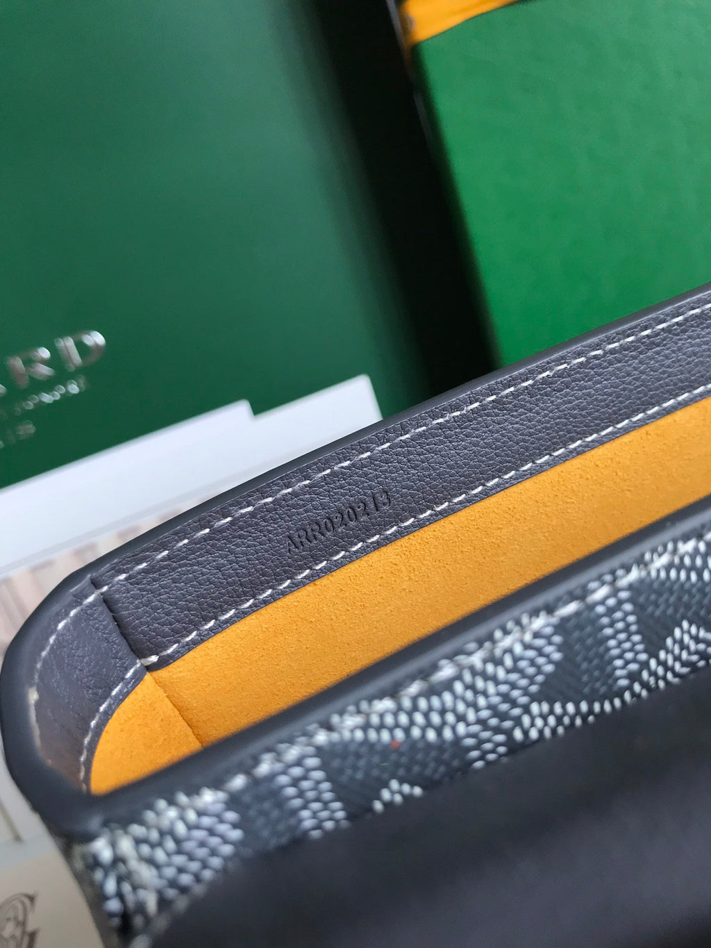 GOYARD 233 BAG 25 IN GRAY CALFKIN AND GOYARDINE CANVAS