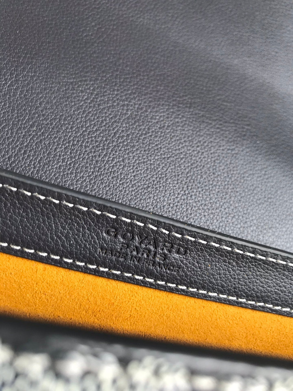 GOYARD 233 BAG 25 IN GRAY CALFKIN AND GOYARDINE CANVAS