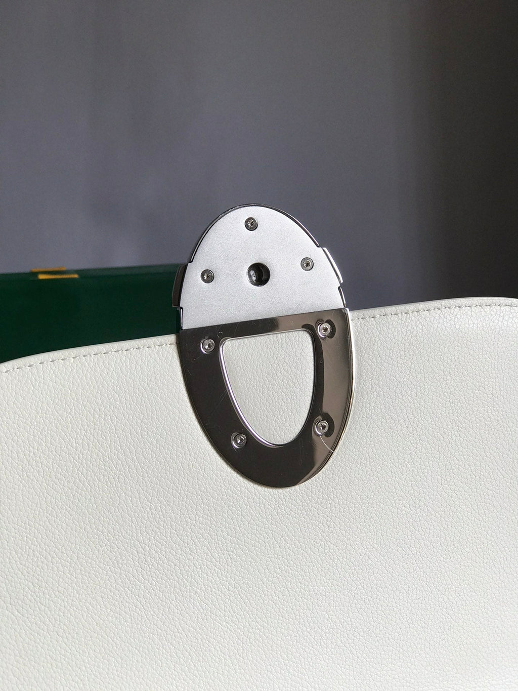 GOYARD 233 BAG 25 IN WHITE CALFKIN AND GOYARDINE CANVAS
