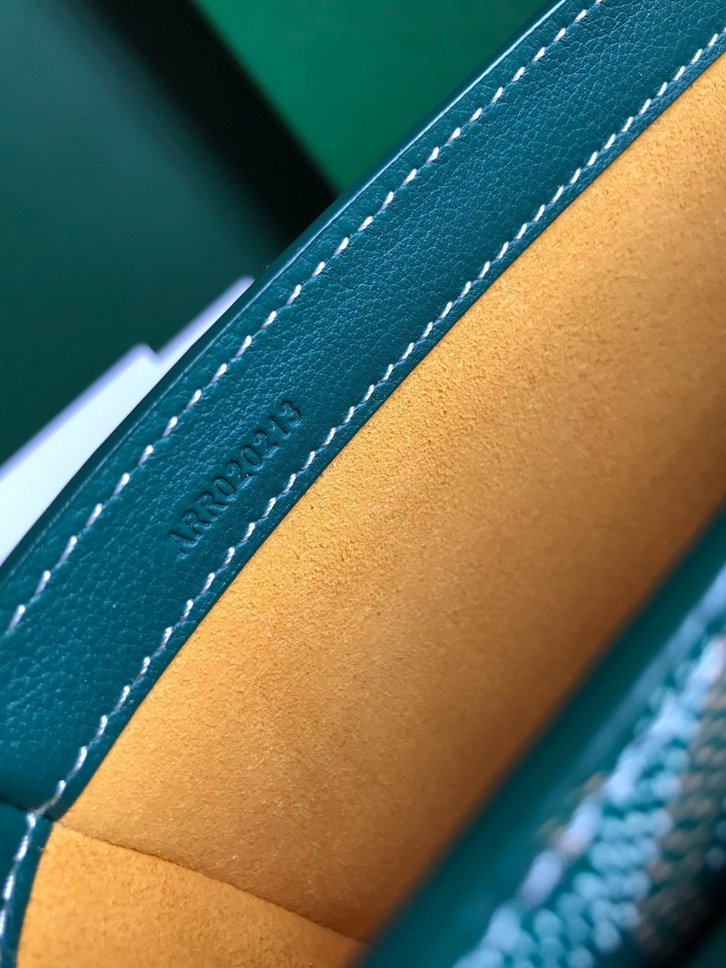 GOYARD 233 BAG 25 IN GREEN CALFKIN AND GOYARDINE CANVAS