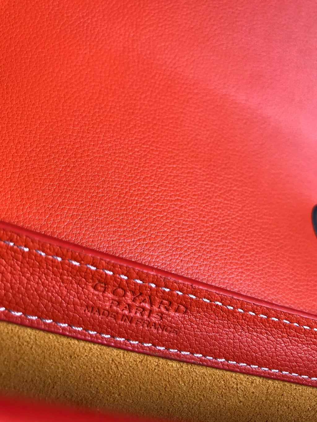 GOYARD 233 BAG 25 IN ORANGE CALFKIN AND GOYARDINE CANVAS