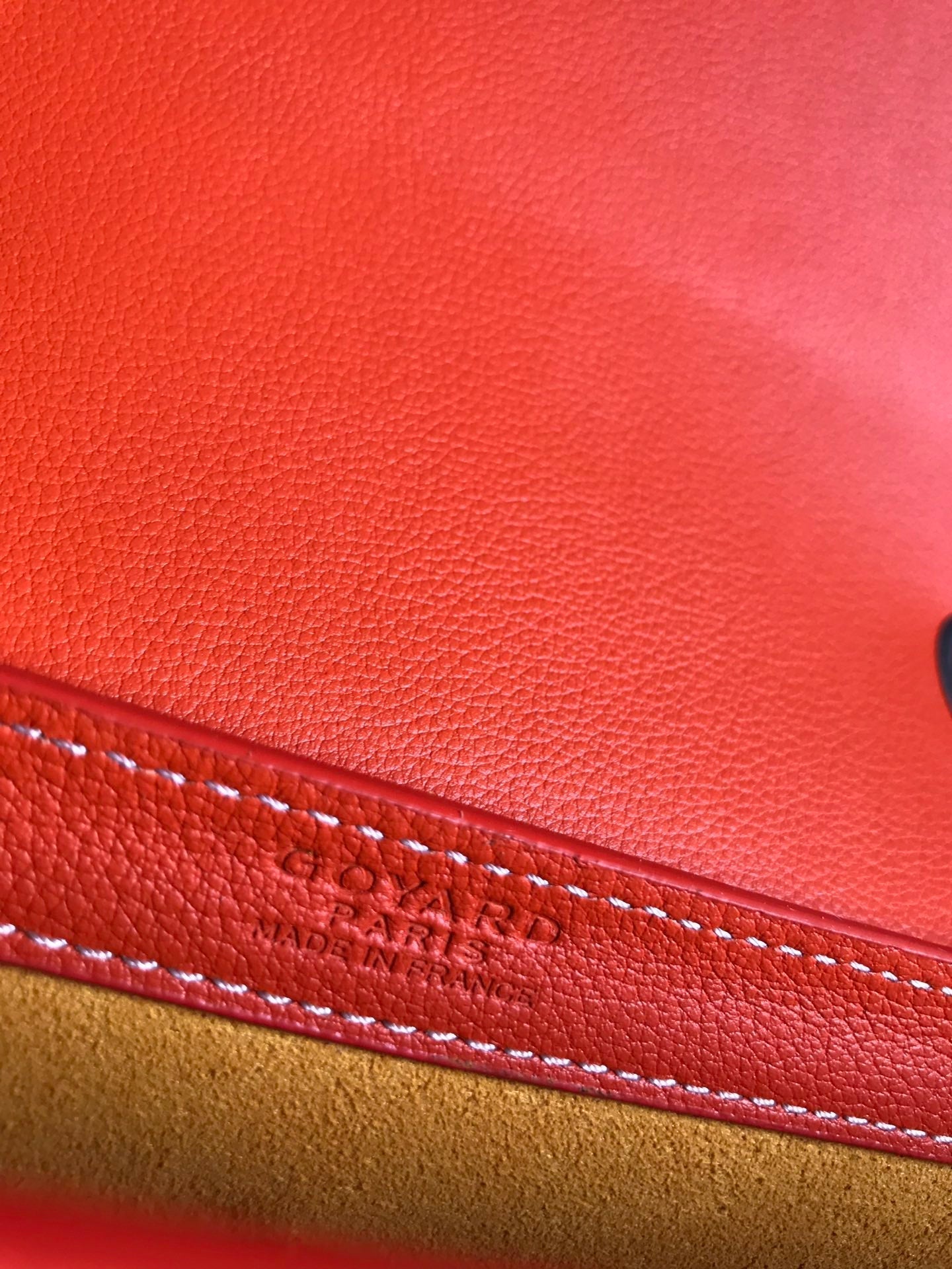 GOYARD 233 BAG 25 IN ORANGE CALFKIN AND GOYARDINE CANVAS