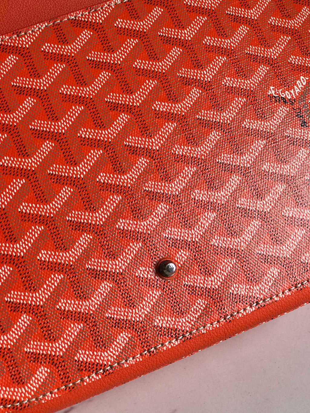 GOYARD 233 BAG 25 IN ORANGE CALFKIN AND GOYARDINE CANVAS
