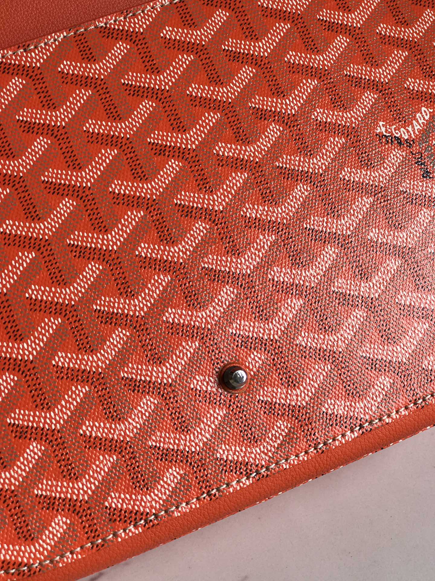 GOYARD 233 BAG 25 IN ORANGE CALFKIN AND GOYARDINE CANVAS