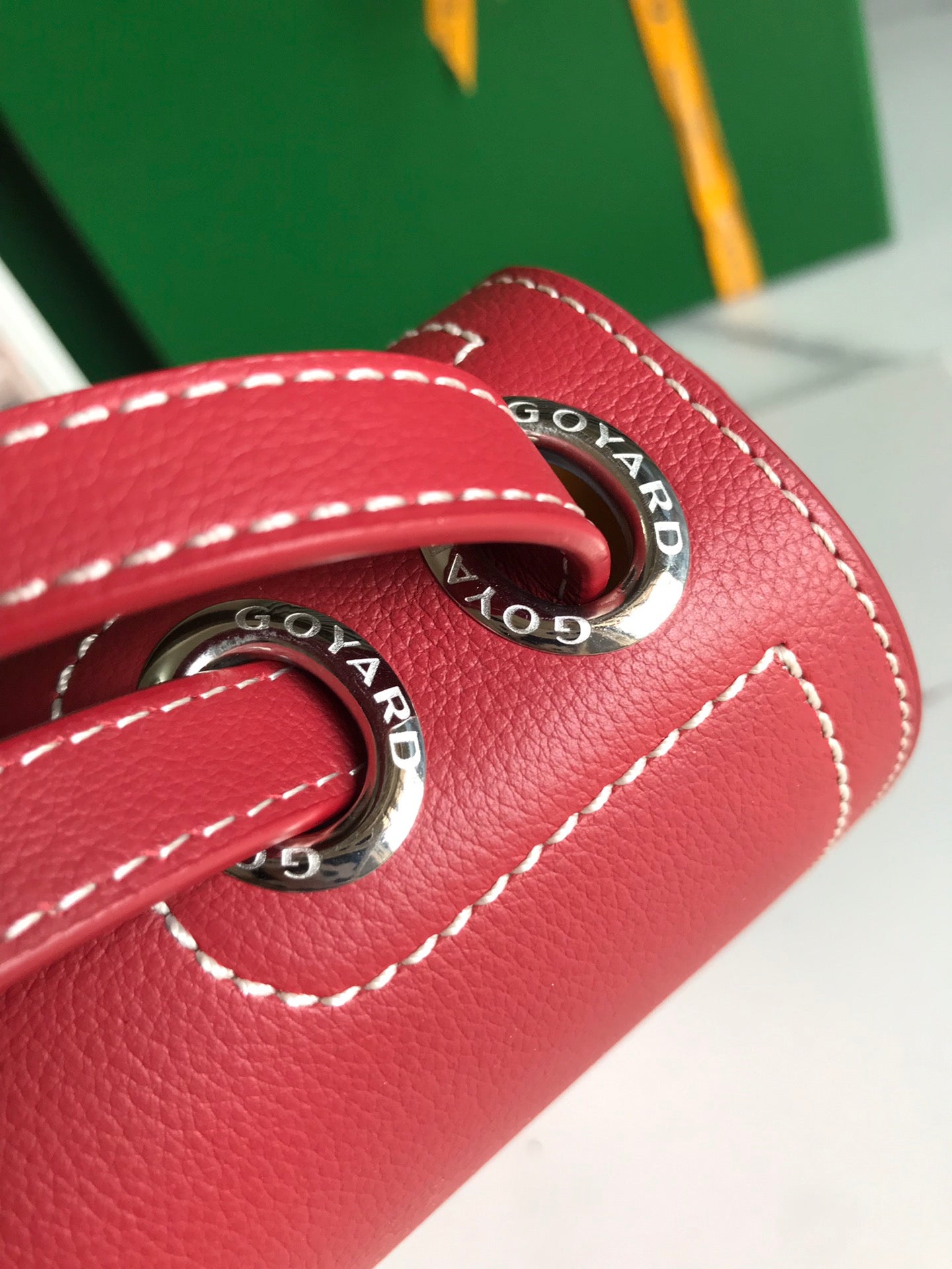 GOYARD 233 BAG 25 IN CLASSIC RED CALFKIN AND GOYARDINE CANVAS