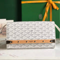GOYARD MONTE-CARLO PM CLUTCH 25 IN WHITE GOYARDINE CANVAS