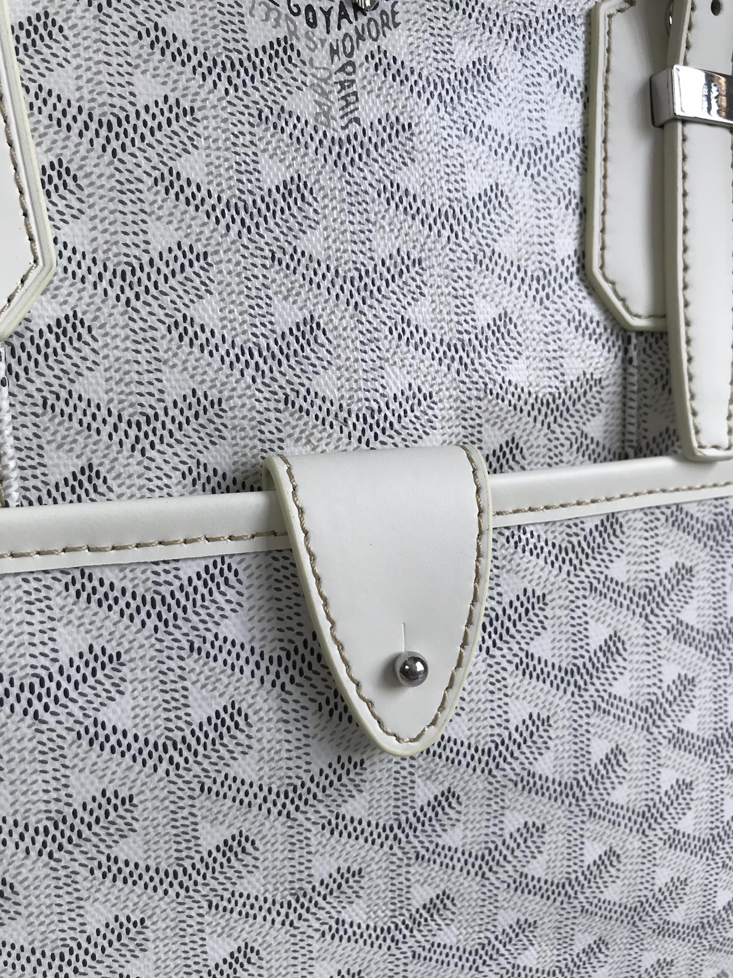 GOYARD AMBASSADE DOCUMENT CASE 35 IN WHITE GOYARDINE CANVAS