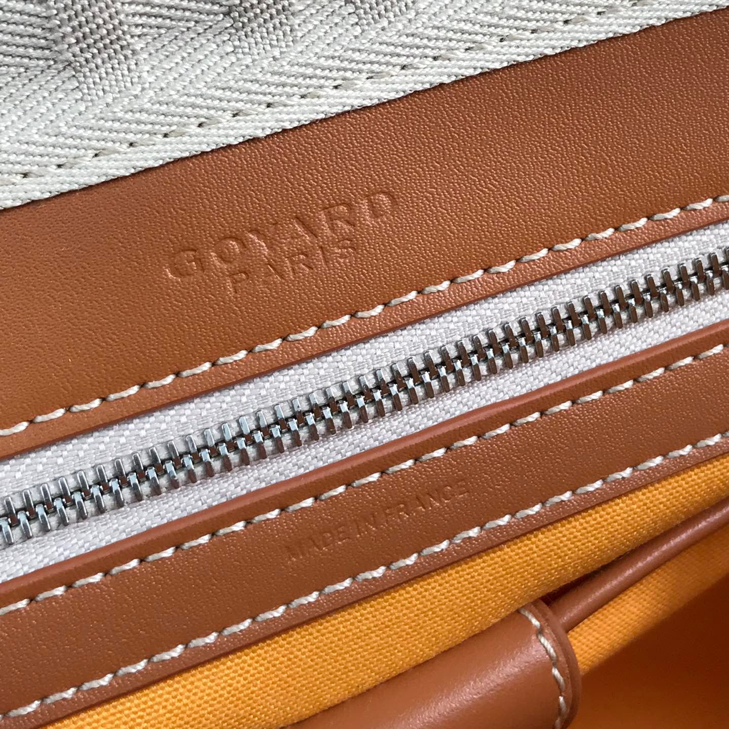 GOYARD SAINT JEANNE BAG 35 IN BROWN GOYARDINE CANVAS AND CALFSKIN