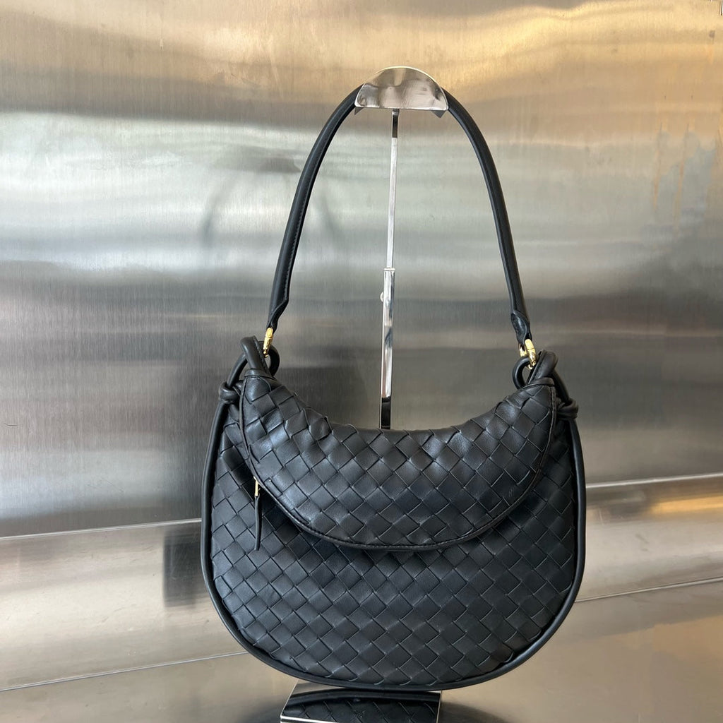 BOTTEGA VENETA MEDIUM GEMELLI 36 BLACK LAMBSKIN