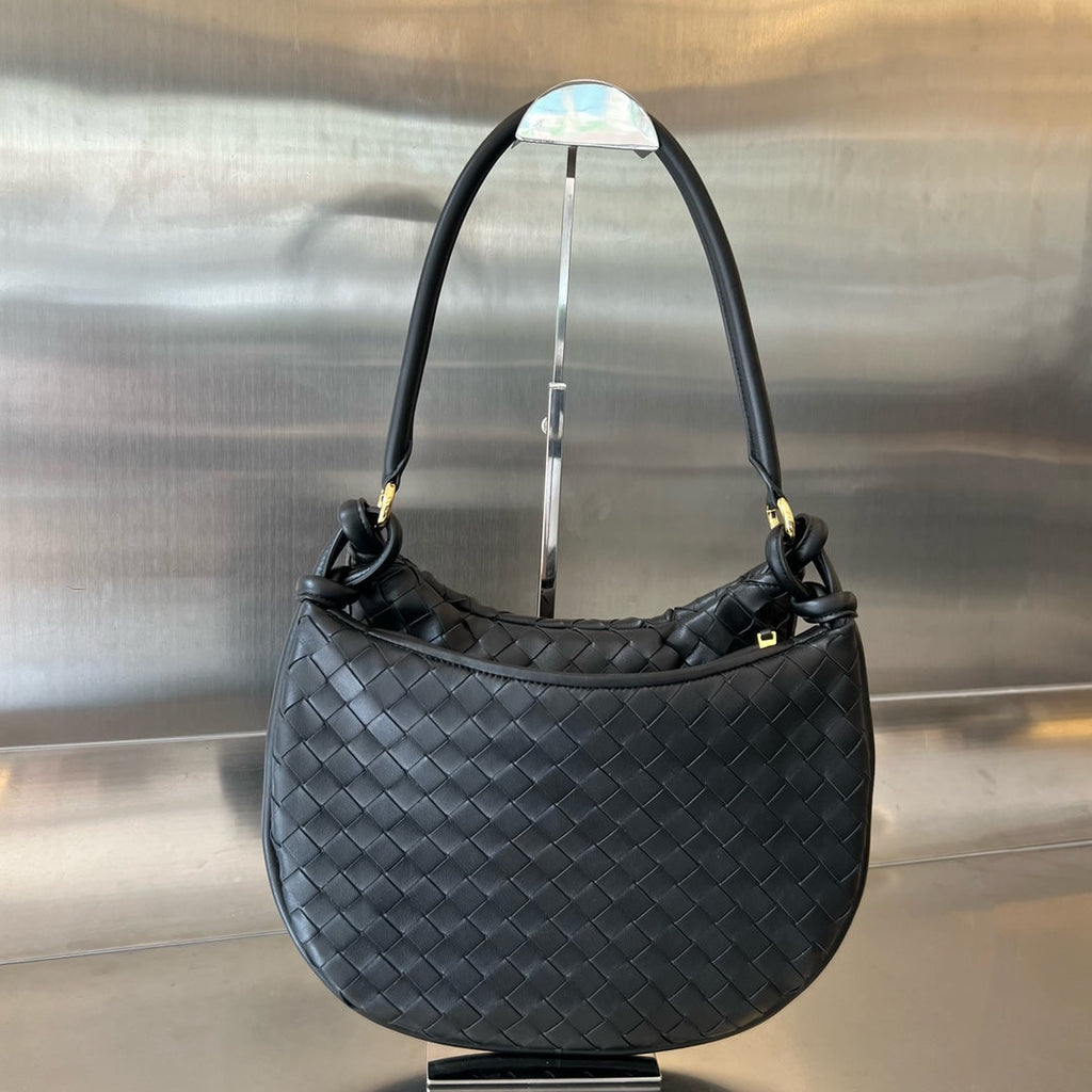BOTTEGA VENETA MEDIUM GEMELLI 36 BLACK LAMBSKIN