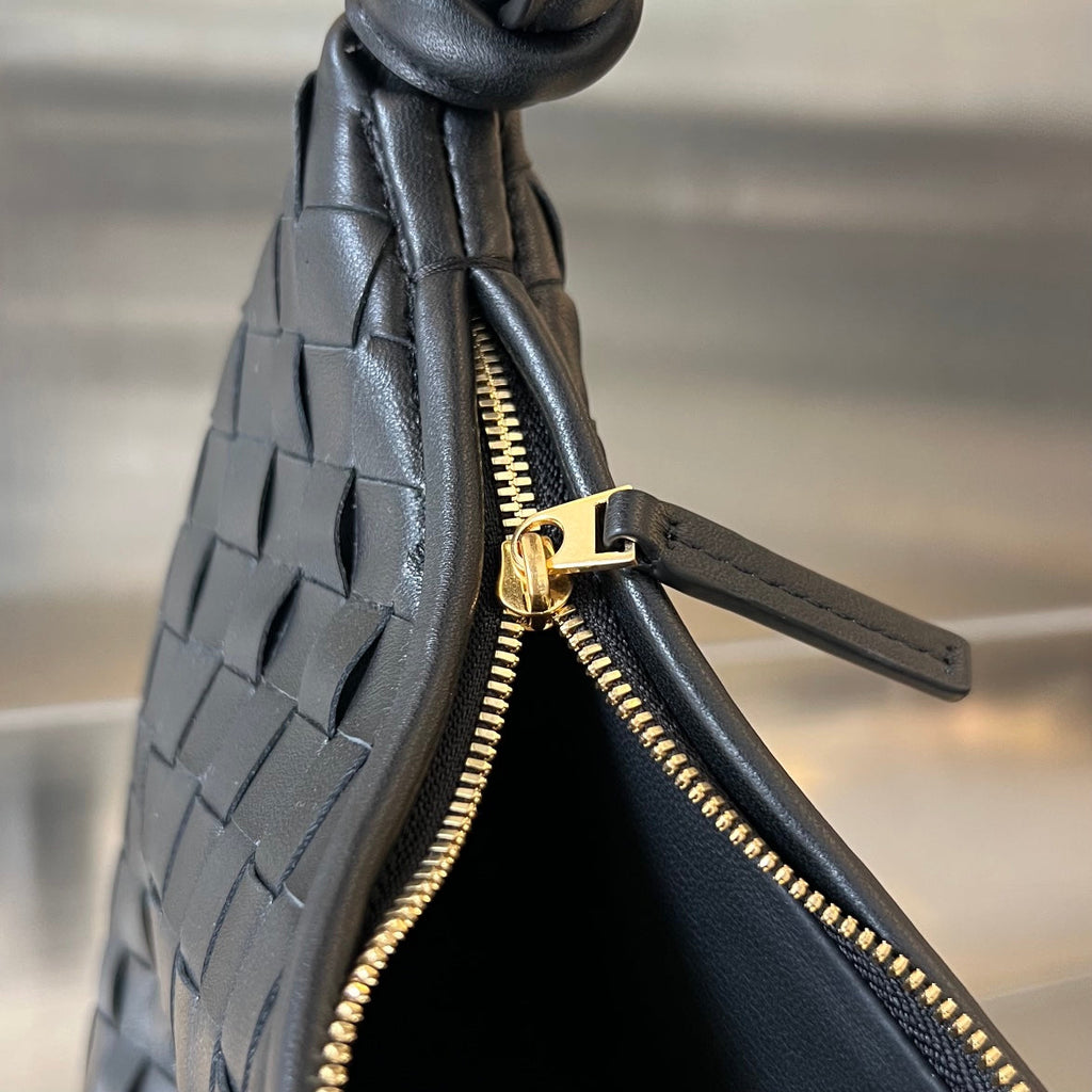 BOTTEGA VENETA MEDIUM GEMELLI 36 BLACK LAMBSKIN