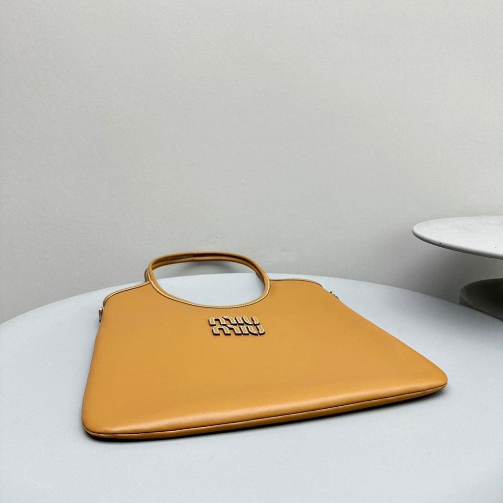 MIU MIU HOBO 40 TOTE IN GOLDENROD YELLOW CALFSKIN