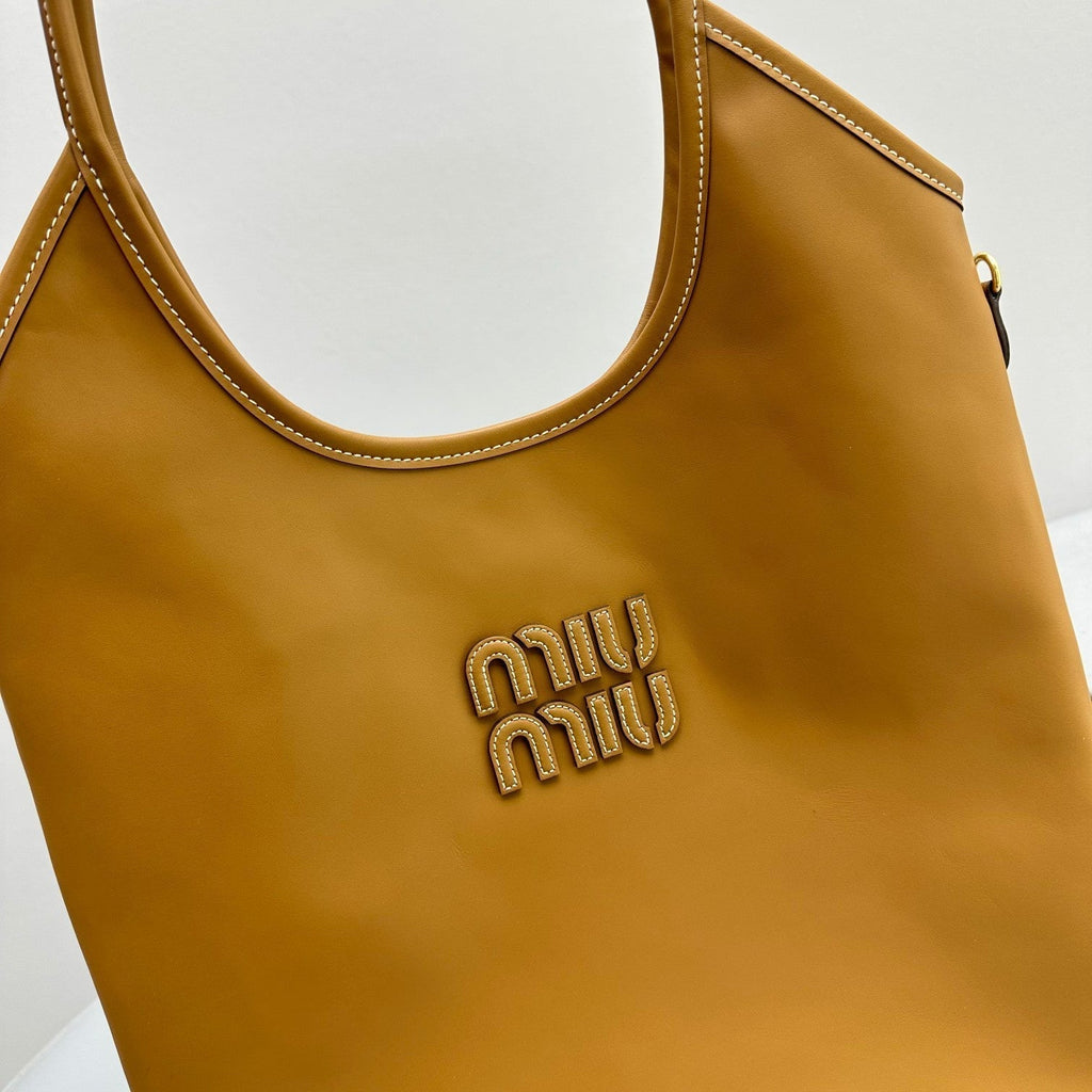 MIU MIU HOBO 40 TOTE IN GOLDENROD YELLOW CALFSKIN