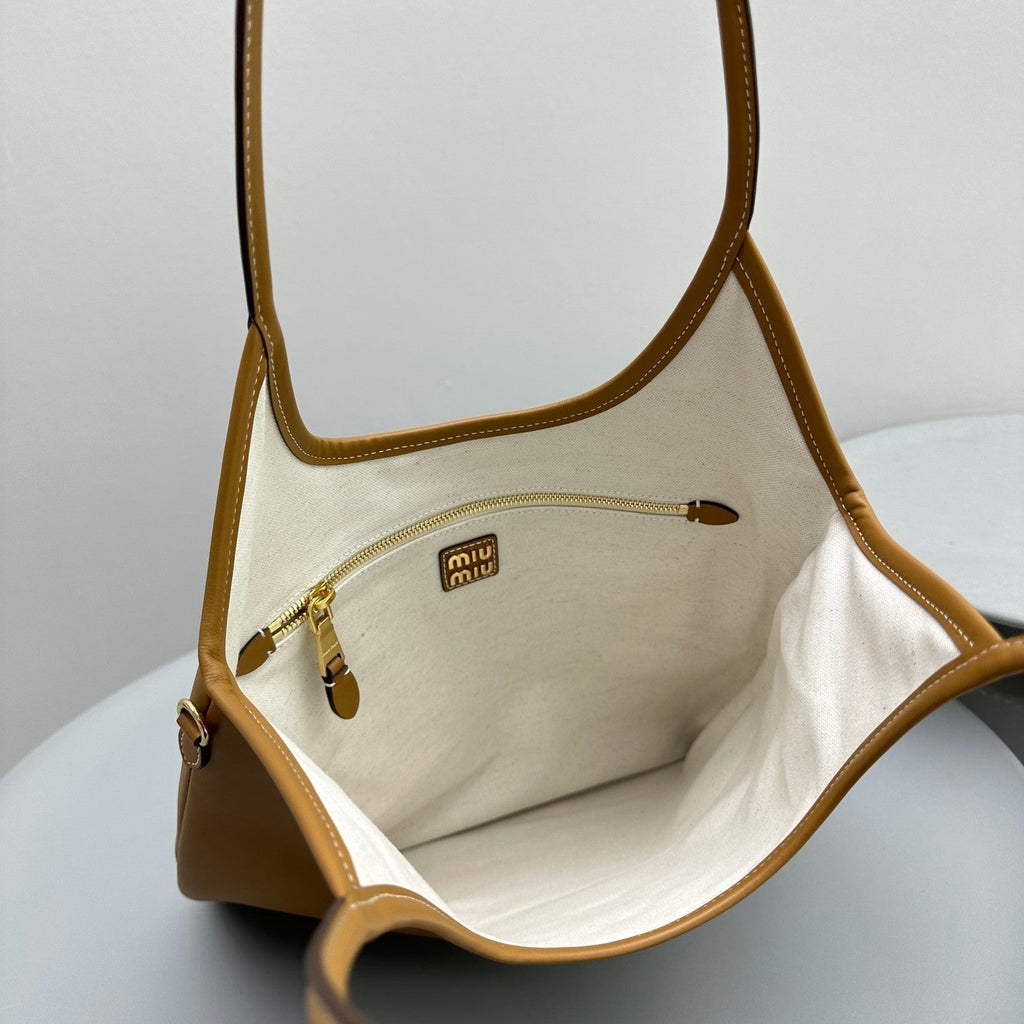 MIU MIU HOBO 40 TOTE IN GOLDENROD YELLOW CALFSKIN