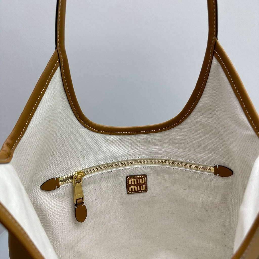 MIU MIU HOBO 40 TOTE IN GOLDENROD YELLOW CALFSKIN