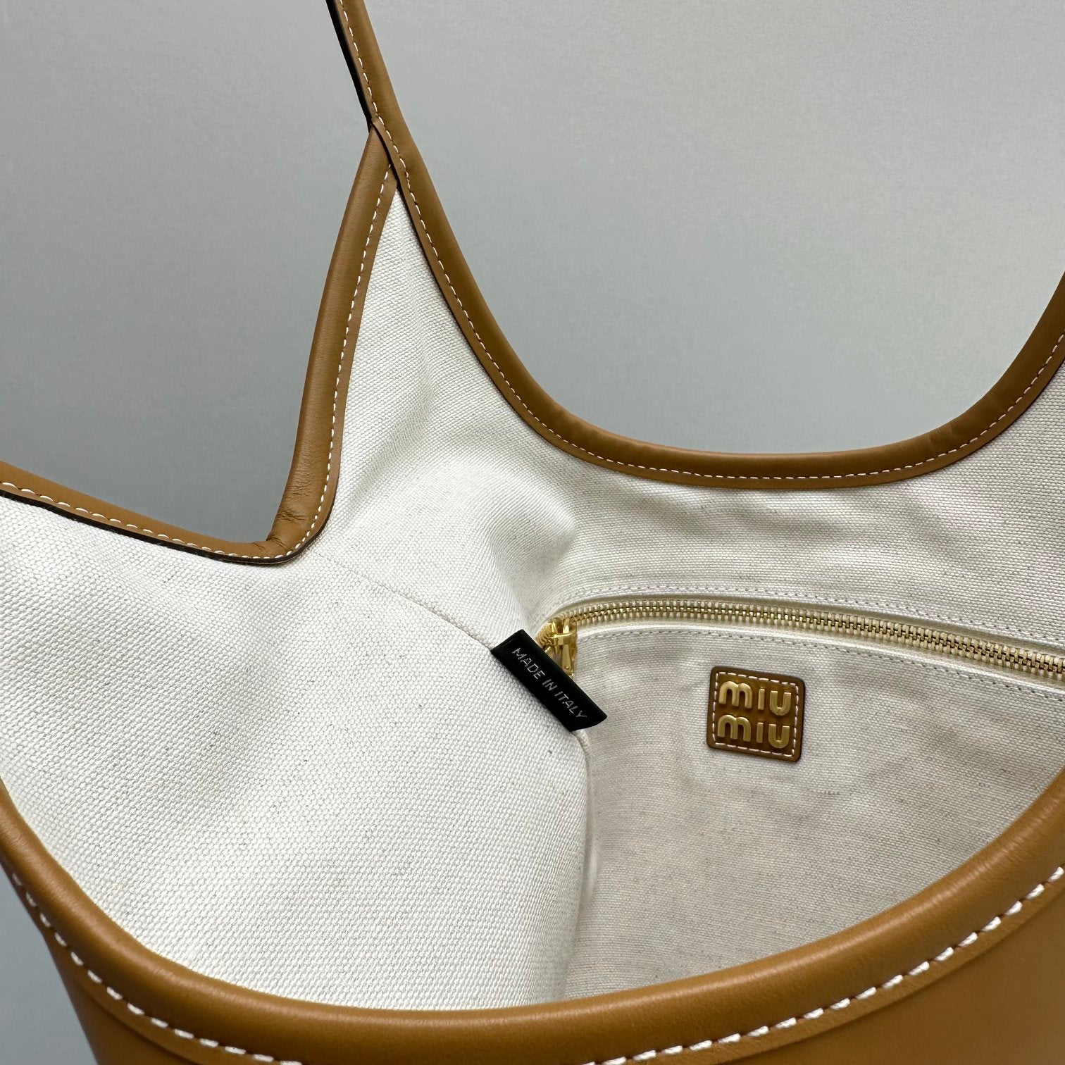 MIU MIU HOBO 40 TOTE IN GOLDENROD YELLOW CALFSKIN