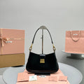 MIU MIU HOBO 28 CITY SHOUDER BAG IN BLACK CALFSKIN